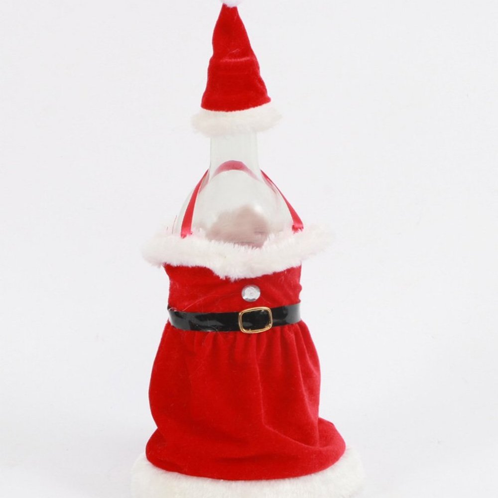 Dei Red/White Mrs. Claus Dress Bottle Cover